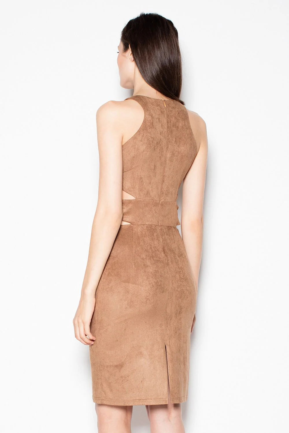 Robe élégante en suédine grise Venaton coupe ajustée moderne pour soirées et événements spéciaux