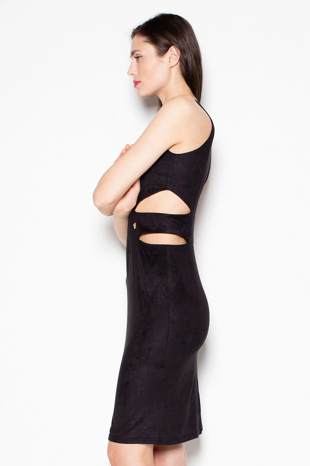 Robe élégante en suédine grise Venaton coupe ajustée moderne pour soirées et événements spéciaux