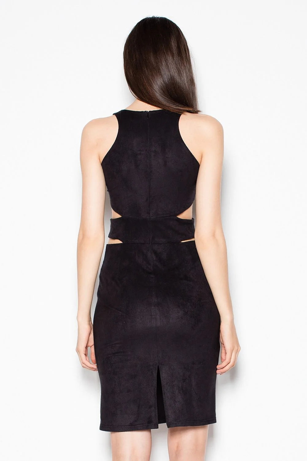 Robe élégante en suédine grise Venaton coupe ajustée moderne pour soirées et événements spéciaux