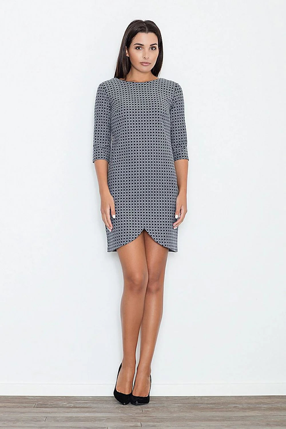 Robe élégante en tissu à motifs géométriques modernes pour femmes chic et décontractées