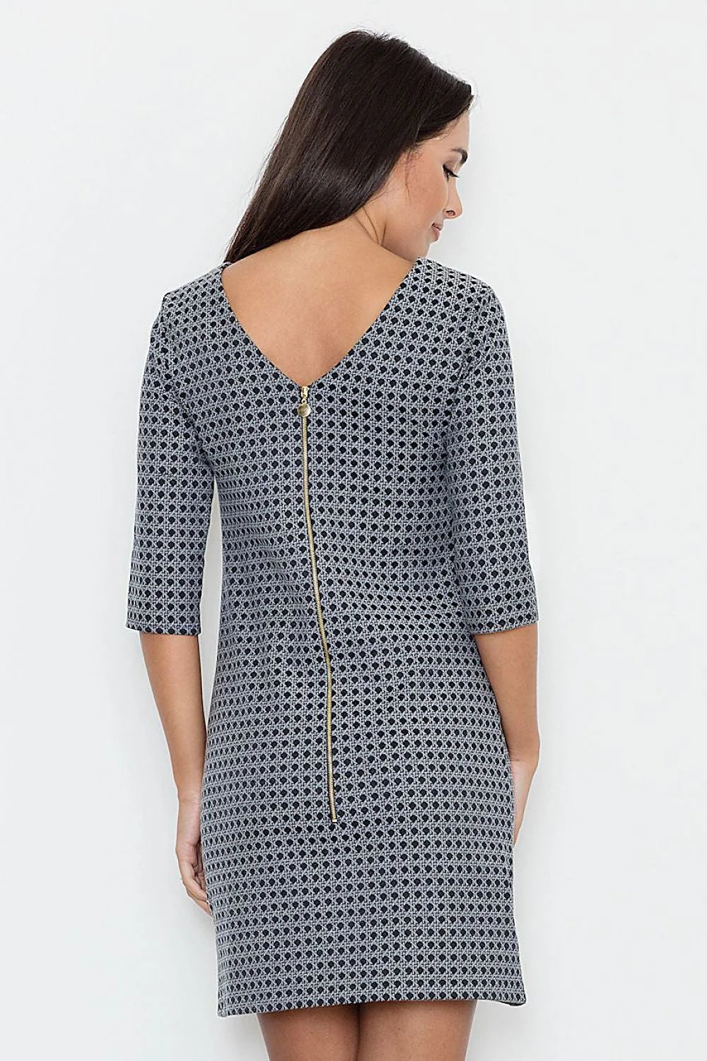 Robe élégante en tissu à motifs géométriques modernes pour femmes chic et décontractées