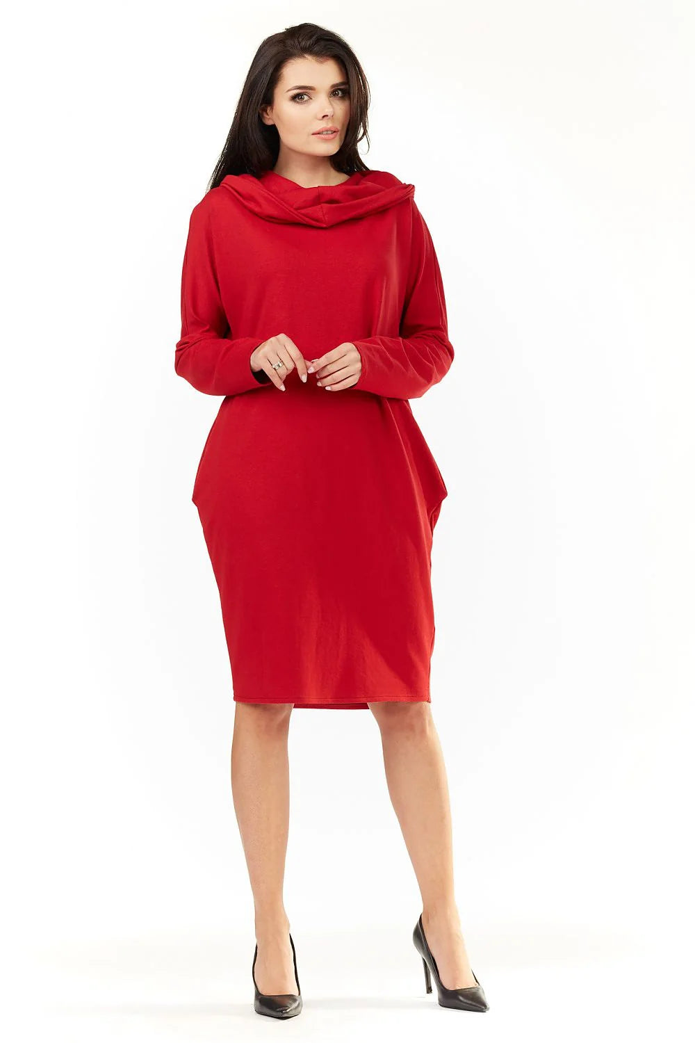 Robe en coton bleu vif casual chic confortable manches longues pour femme moderne au quotidien