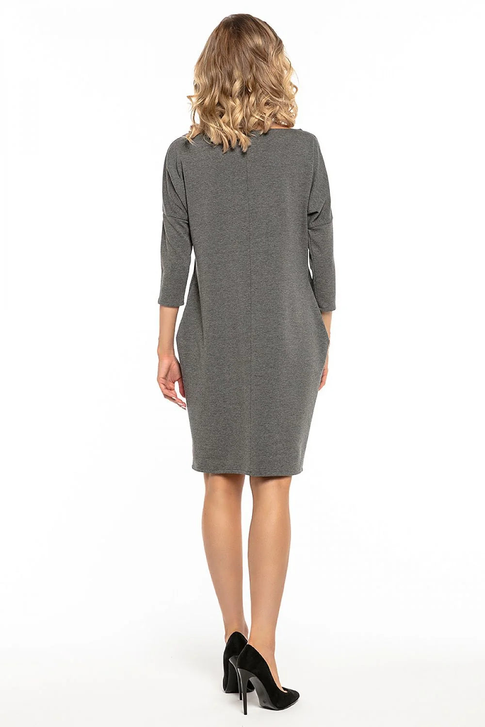 Robe en coton décontractée rose vif manches longues confortable style quotidien pour mode féminine