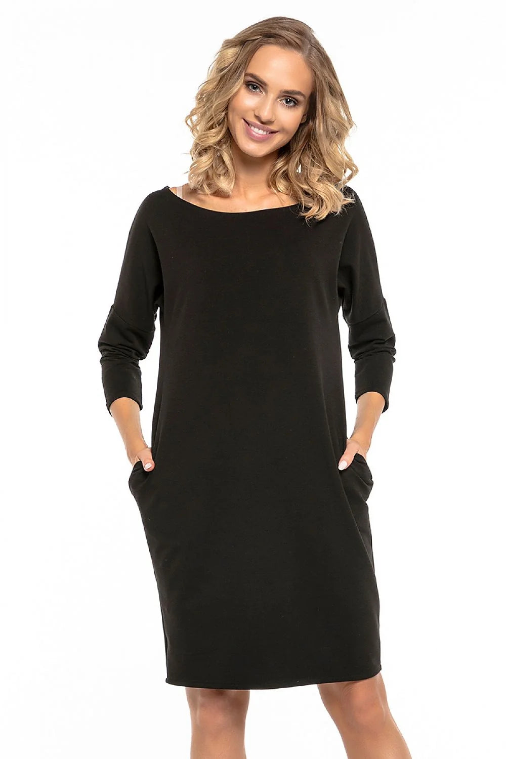 Robe en coton décontractée rose vif manches longues confortable style quotidien pour mode féminine