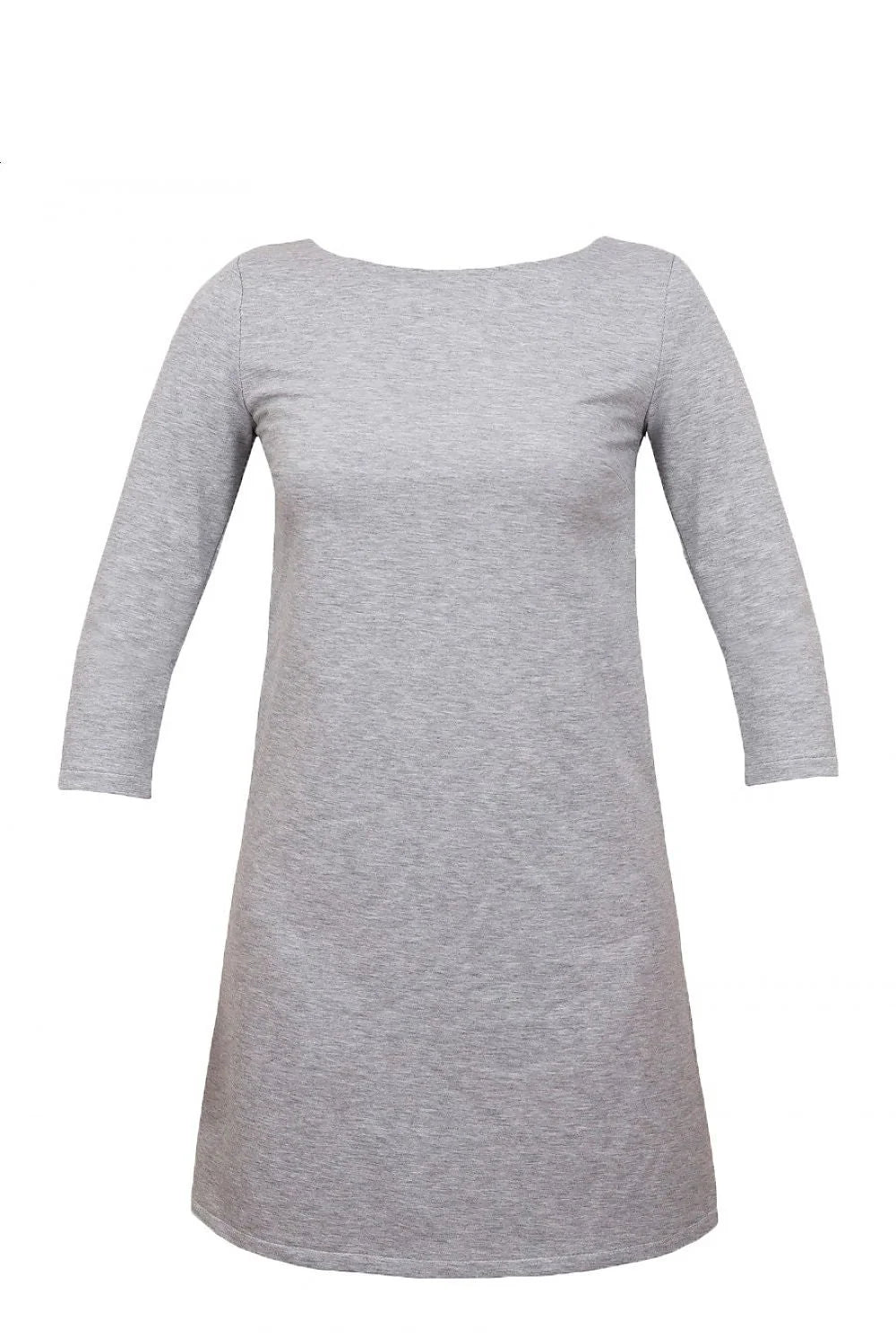 Robe en coton gris clair moderne casual manches trois-quarts élégante et confortable pour femmes actives