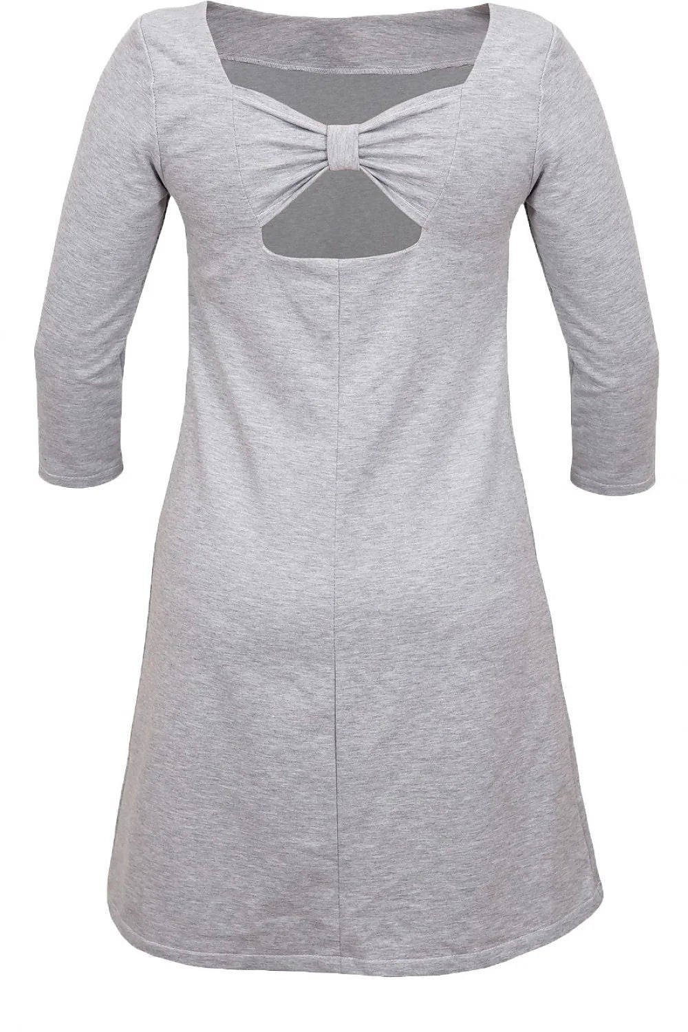 Robe en coton gris clair moderne casual manches trois-quarts élégante et confortable pour femmes actives