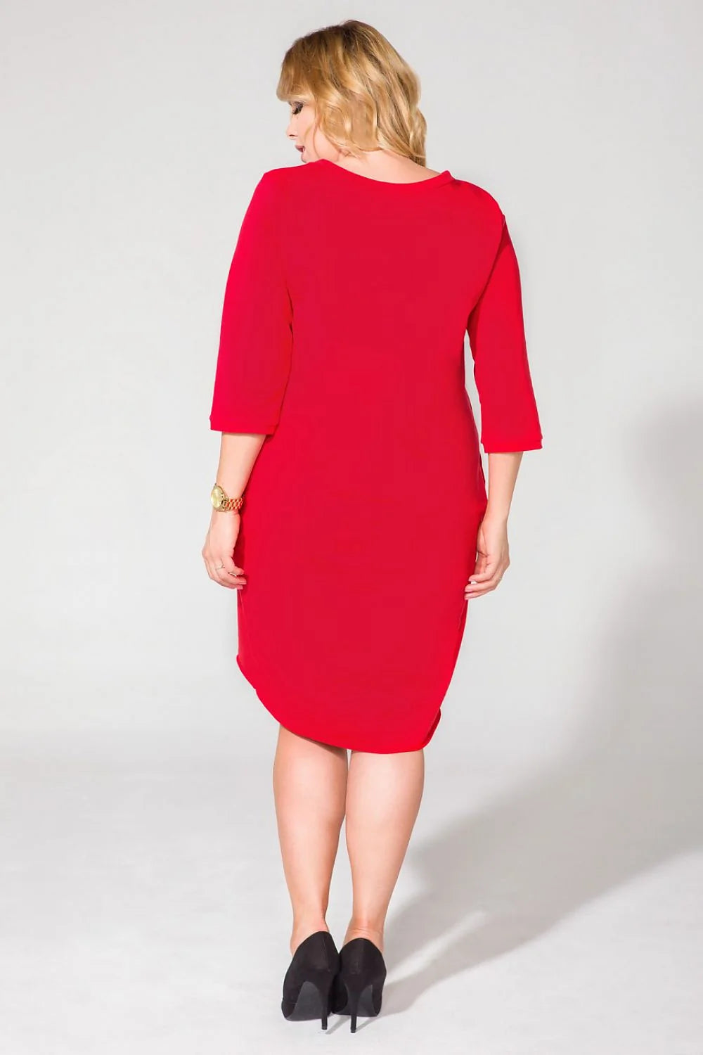 Robe en Jersey Décontractée et Confortable Manches Trois-quarts Élégante Style Féminin pour Toutes Morphologies