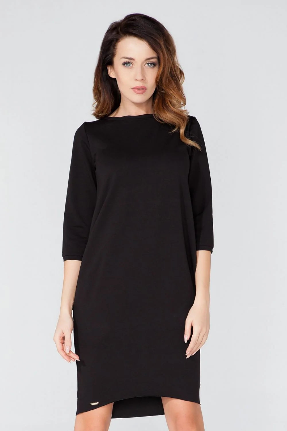 Robe en Jersey Décontractée et Confortable Manches Trois-quarts Élégante Style Féminin pour Toutes Morphologies