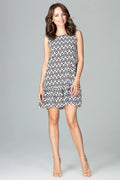 Robe estivale légère en coton motifs zigzag sans manches pour femme moderne tendance et élégante