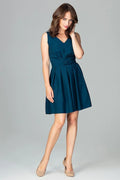 Robe évasée en polyester bleu canard chic élégante pour soirées et événements formels femmes