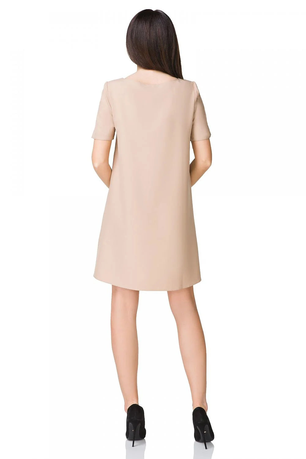Robe fluide en tissu léger style casual rouge vif manches courtes pour tenues estivales élégantes