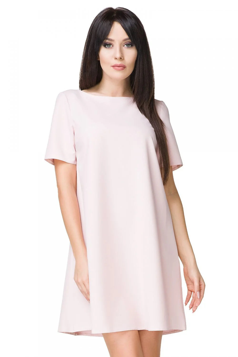 Robe fluide en tissu léger style casual rouge vif manches courtes pour tenues estivales élégantes