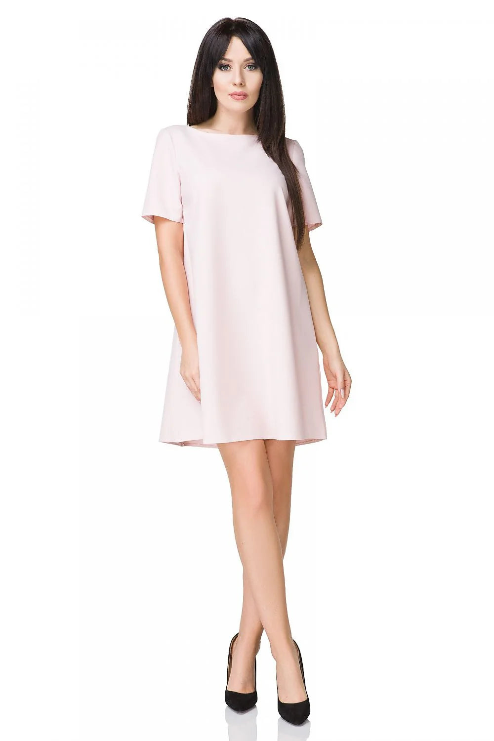 Robe fluide en tissu léger style casual rouge vif manches courtes pour tenues estivales élégantes
