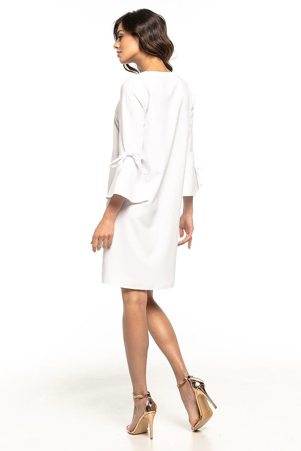 Robe grise élégante en coton polyester manches longues parfaite sorties femmes sophistiquées et casual