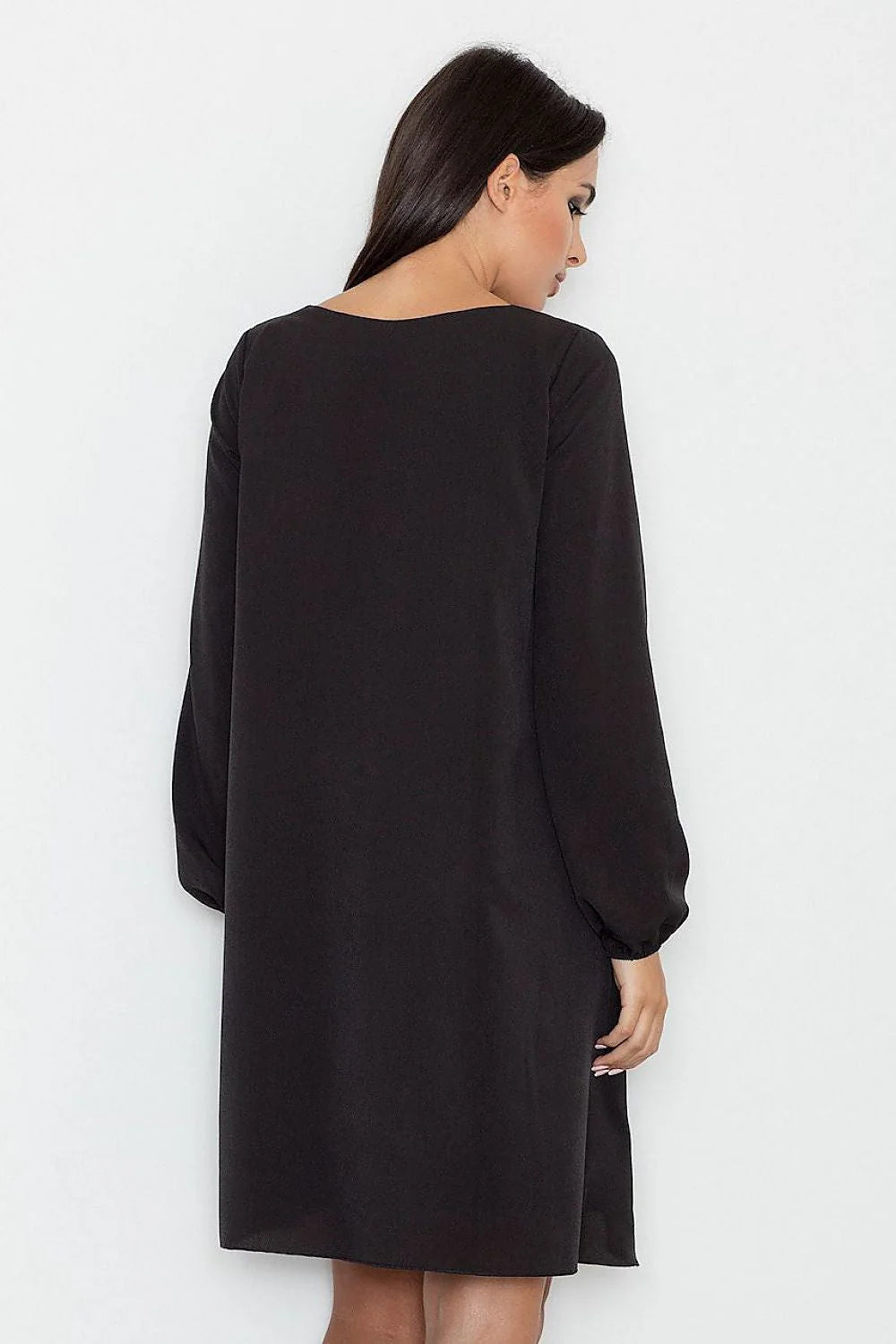 Robe jaune polyester chic décontractée manches longues décolleté en V idéale pour l'été