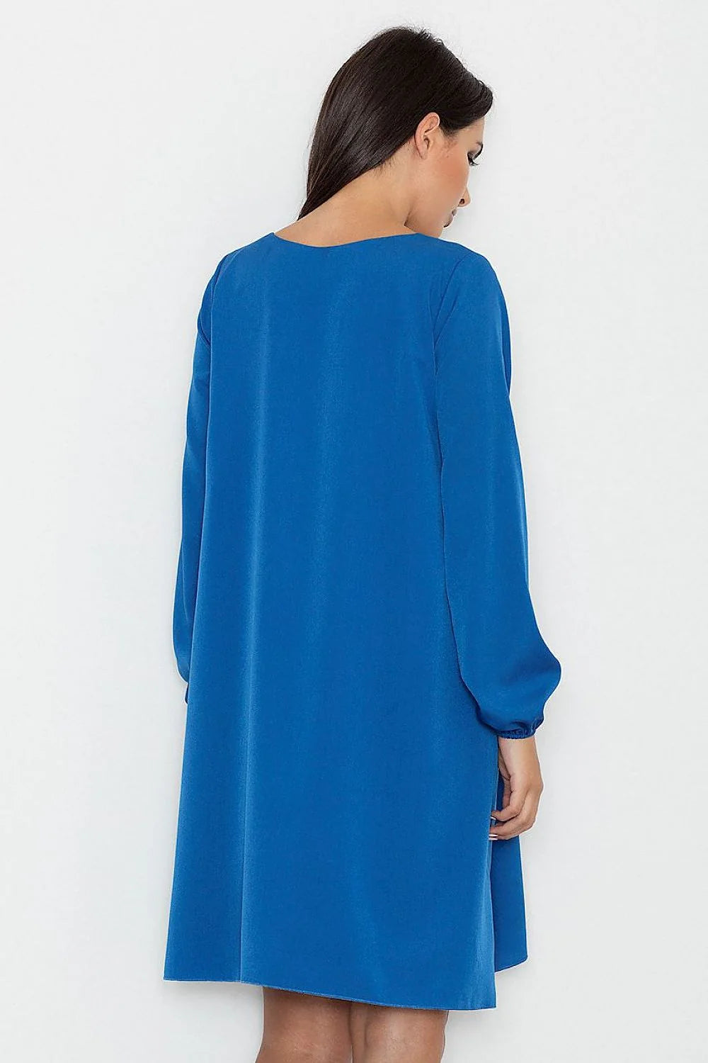 Robe jaune polyester chic décontractée manches longues décolleté en V idéale pour l'été