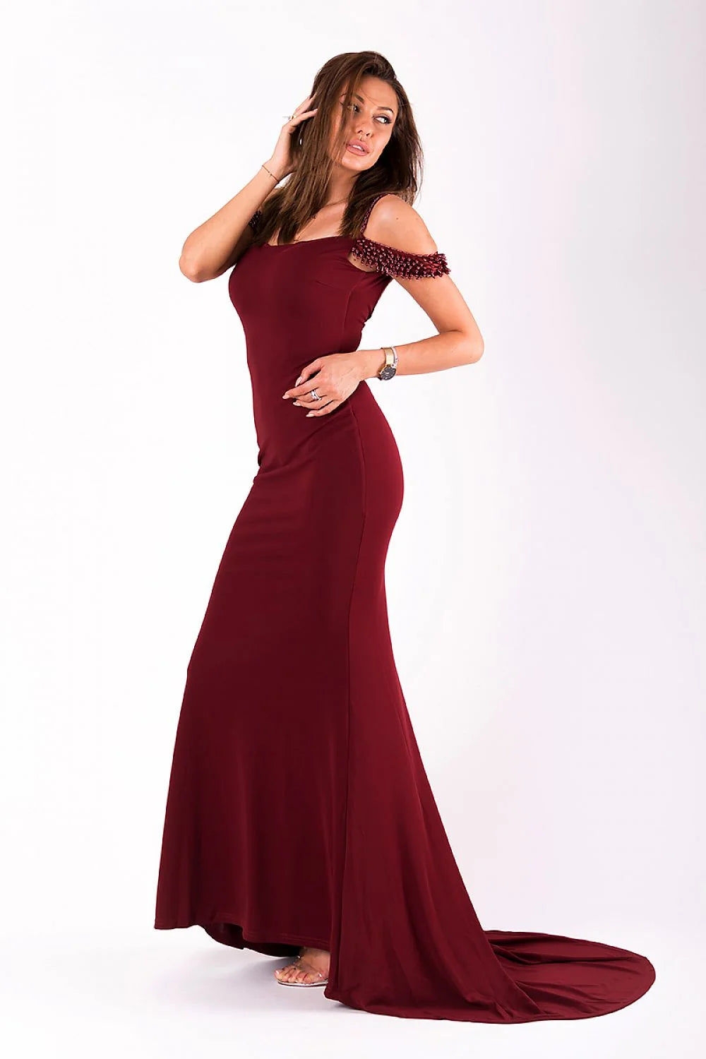 Robe Longue Satin Sirène Élégante Ajustée Fermeture Éclair Mariage Soirée Chic Style Moderne Silhouette