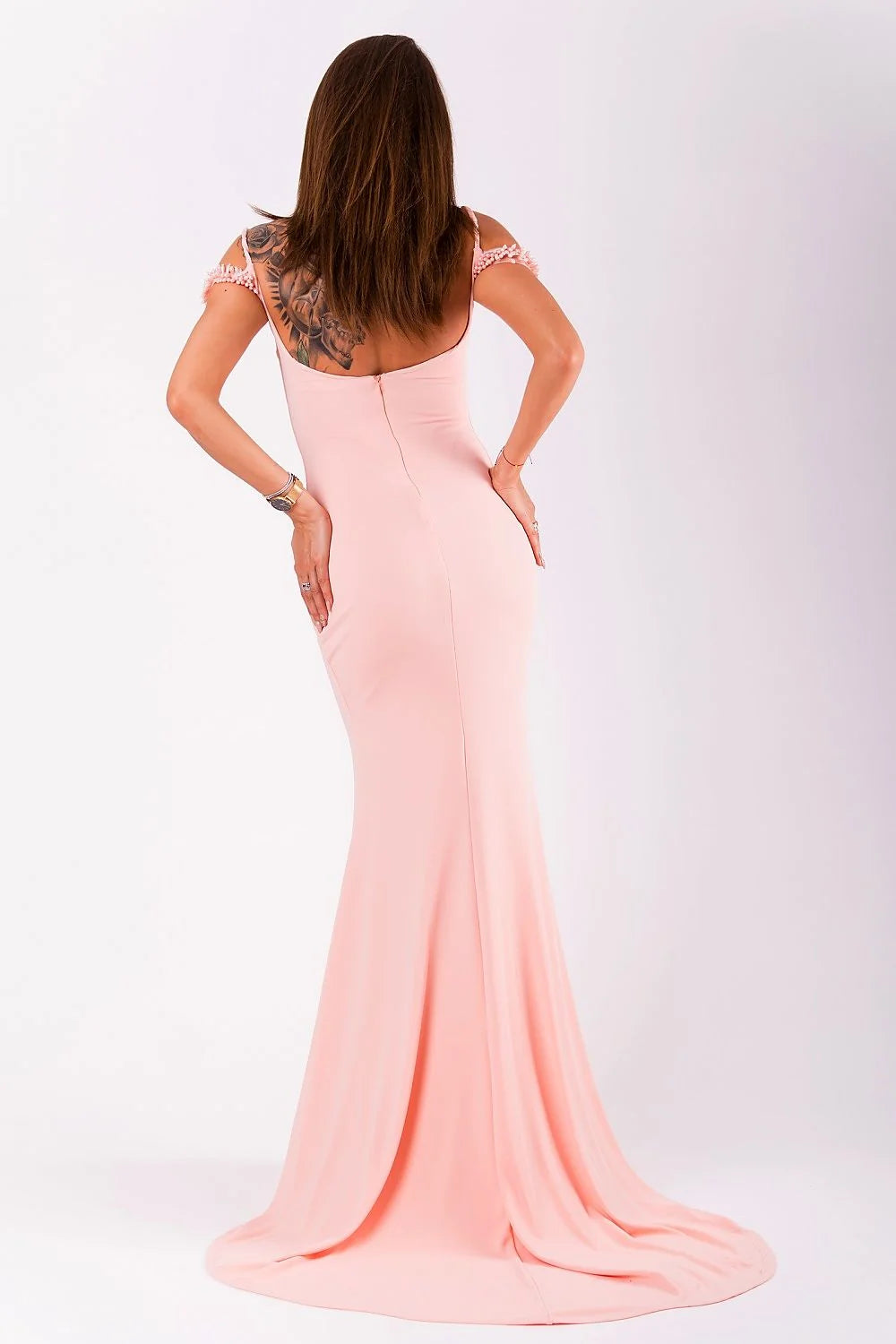Robe Longue Satin Sirène Élégante Ajustée Fermeture Éclair Mariage Soirée Chic Style Moderne Silhouette