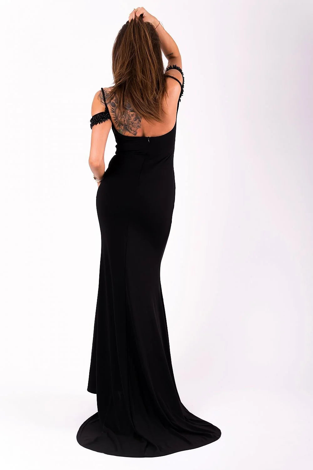 Robe Longue Satin Sirène Élégante Ajustée Fermeture Éclair Mariage Soirée Chic Style Moderne Silhouette