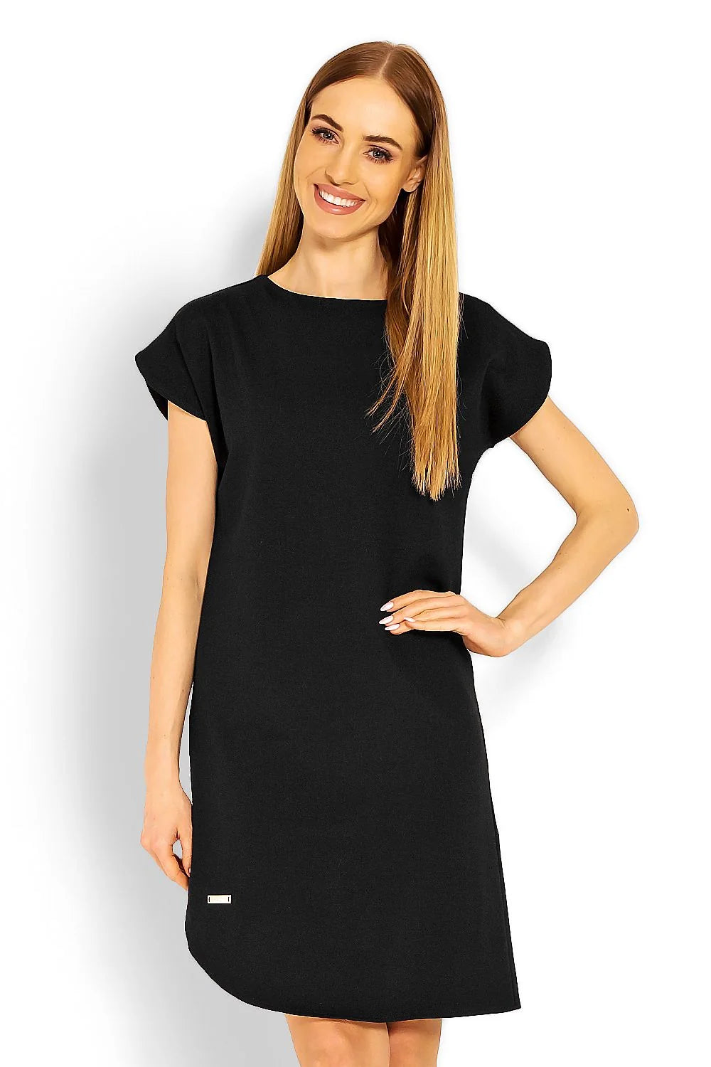Robe t-shirt en coton taupe clair confort décontracté manches courtes col rond style quotidien