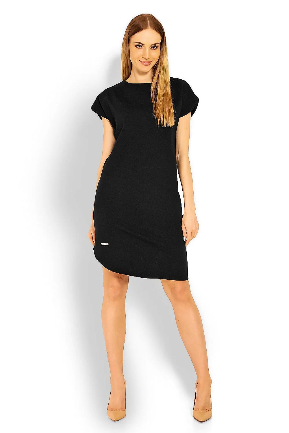 Robe t-shirt en coton taupe clair confort décontracté manches courtes col rond style quotidien