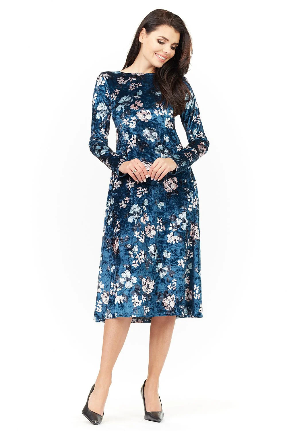 Robe tartan coton décontractée élégante manches longues mi-mollet carreaux classiques femmes style intemporel