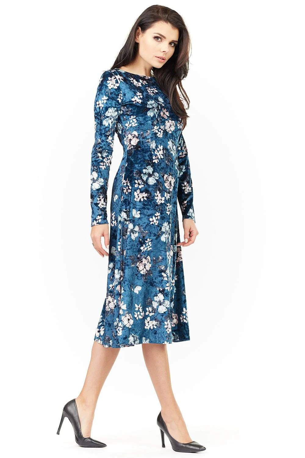 Robe tartan coton décontractée élégante manches longues mi-mollet carreaux classiques femmes style intemporel