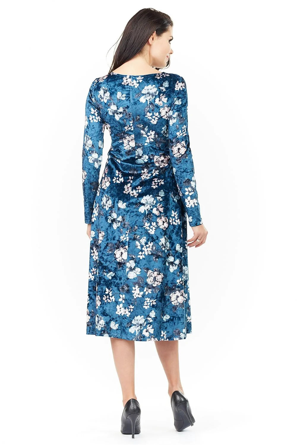 Robe tartan coton décontractée élégante manches longues mi-mollet carreaux classiques femmes style intemporel