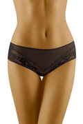 Shorty dentelle noire sexy élégant motifs floraux transparents lingerie femme taille basse confort séduisant