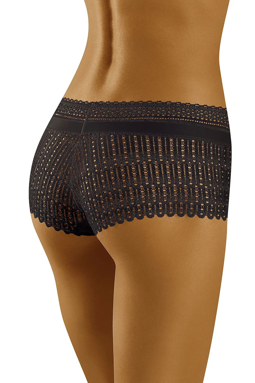 Shorty dentelle romantique blanc transparent avec broderies élégantes pour sublimer vos courbes sensuelles féminines