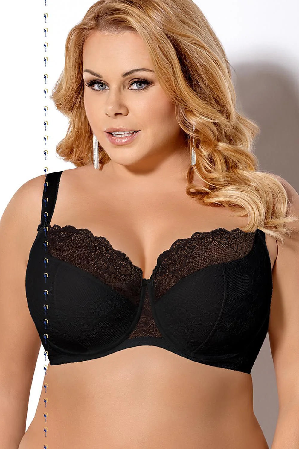 Soutien-gorge noir dentelle semi-soft sexy confortable élégance maintien optimal pour femmes grandes tailles élégantes