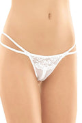 String blanc dentelle florale moderne échancré sexy transparence féminine bandes latérales lingerie élégante SoftLine Collection