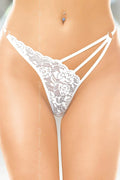 String dentelle blanche sexy romantique florale SoftLine Collection échancré sans fermeture bretelles fines femme