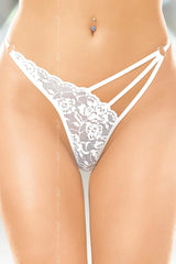 String dentelle blanche sexy romantique florale SoftLine Collection échancré sans fermeture bretelles fines femme