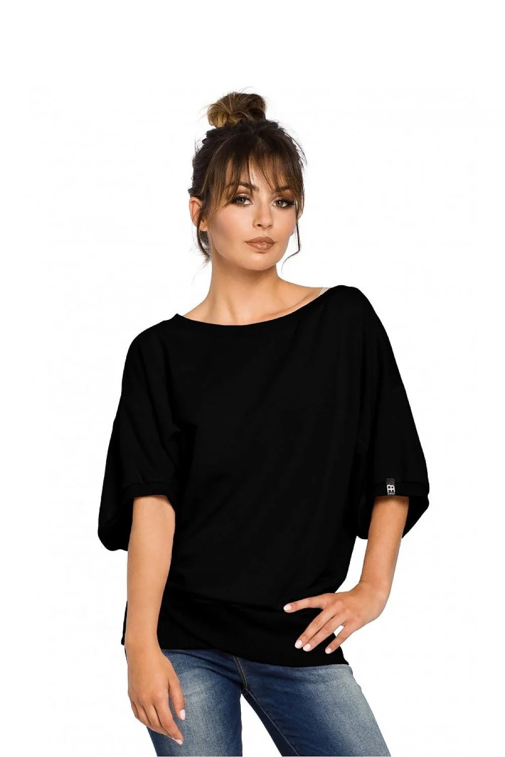 Sweat-shirt coton gris décontracté élégant coupe ample col bateau mode casual confortable femmes