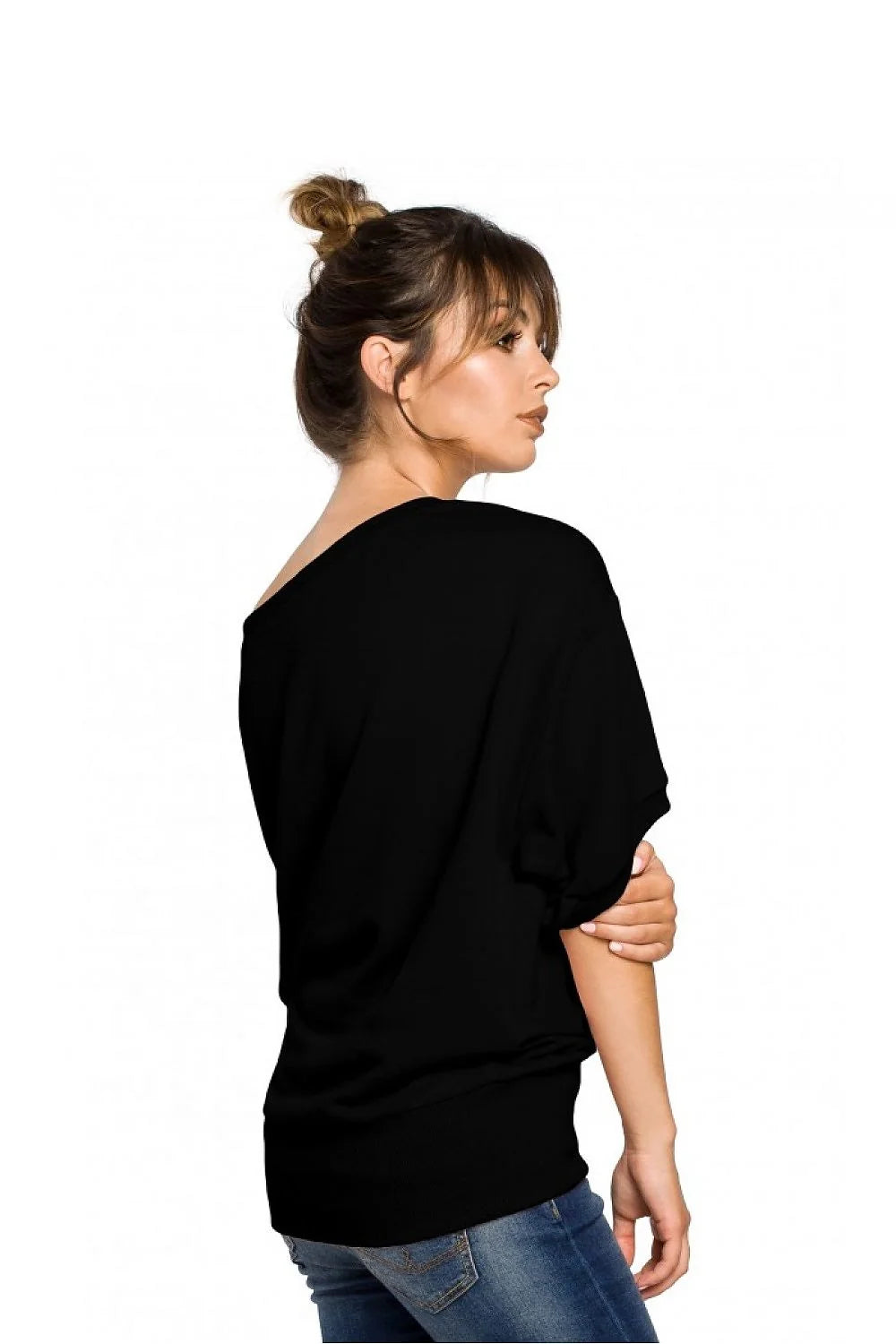 Sweat-shirt coton gris décontracté élégant coupe ample col bateau mode casual confortable femmes