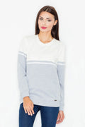 Sweatshirt en coton pour femme décontracté chic confortable à bandes blanches usage quotidien style casual