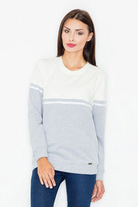 Sweatshirt en coton pour femme décontracté chic confortable à bandes blanches usage quotidien style casual