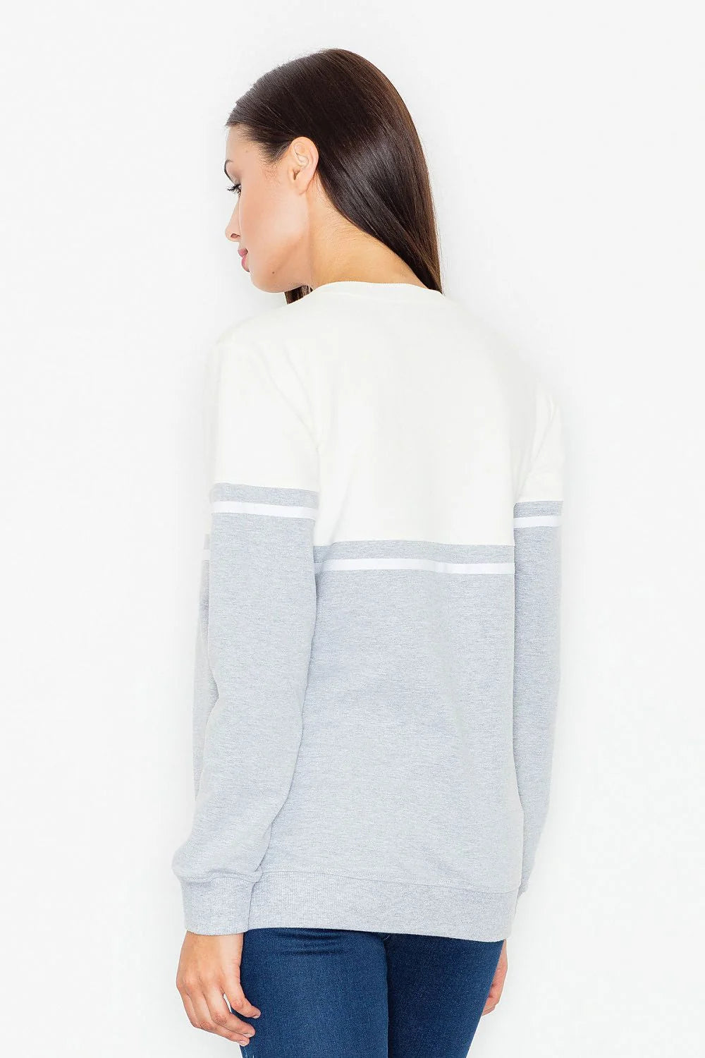 Sweatshirt en coton pour femme décontracté chic confortable à bandes blanches usage quotidien style casual