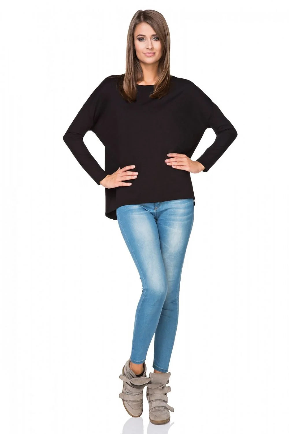 Sweatshirt tricot coton style kimono élégant et confortable pour toutes saisons silhouette flatteuse