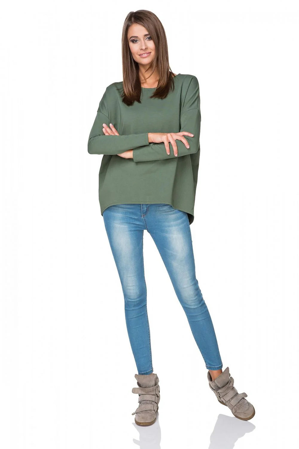 Sweatshirt tricot coton style kimono élégant et confortable pour toutes saisons silhouette flatteuse