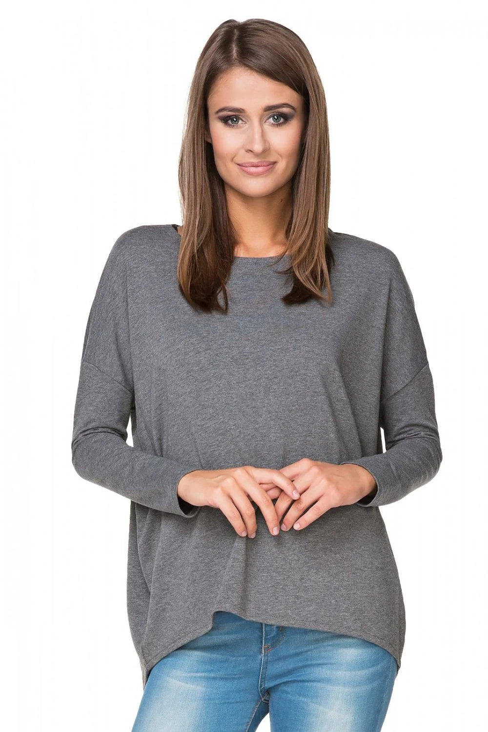 Sweatshirt tricot coton style kimono élégant et confortable pour toutes saisons silhouette flatteuse