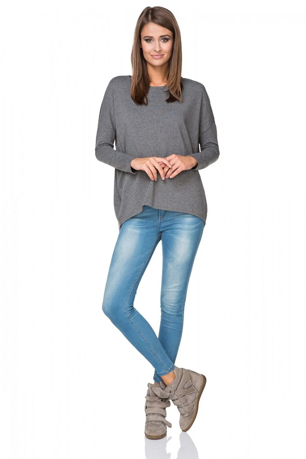 Sweatshirt tricot coton style kimono élégant et confortable pour toutes saisons silhouette flatteuse