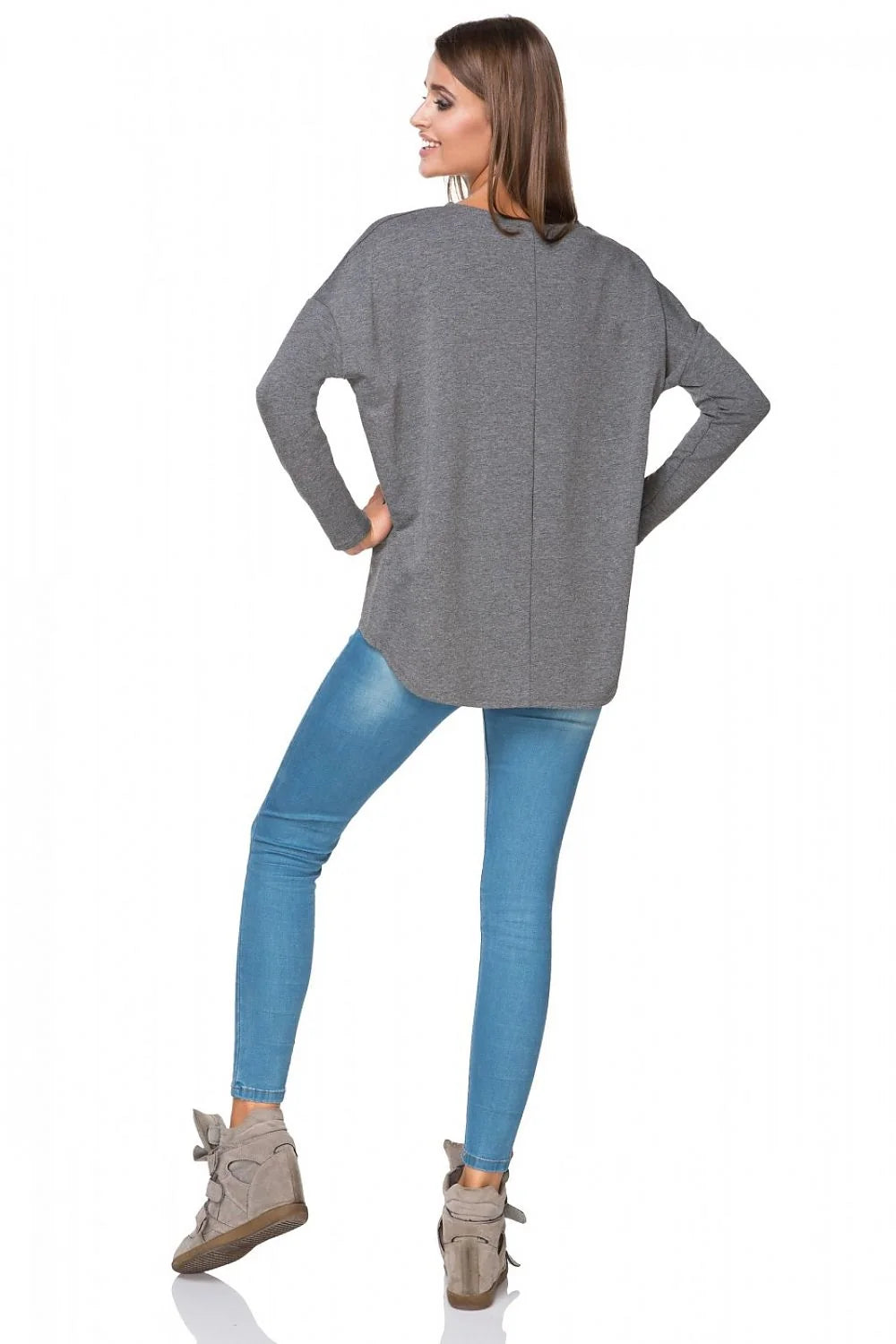 Sweatshirt tricot coton style kimono élégant et confortable pour toutes saisons silhouette flatteuse