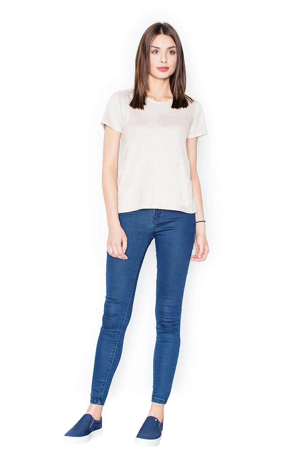 T-shirt noir velours suédine décontracté moderne manches courtes col rond femme mode élégante et confortable