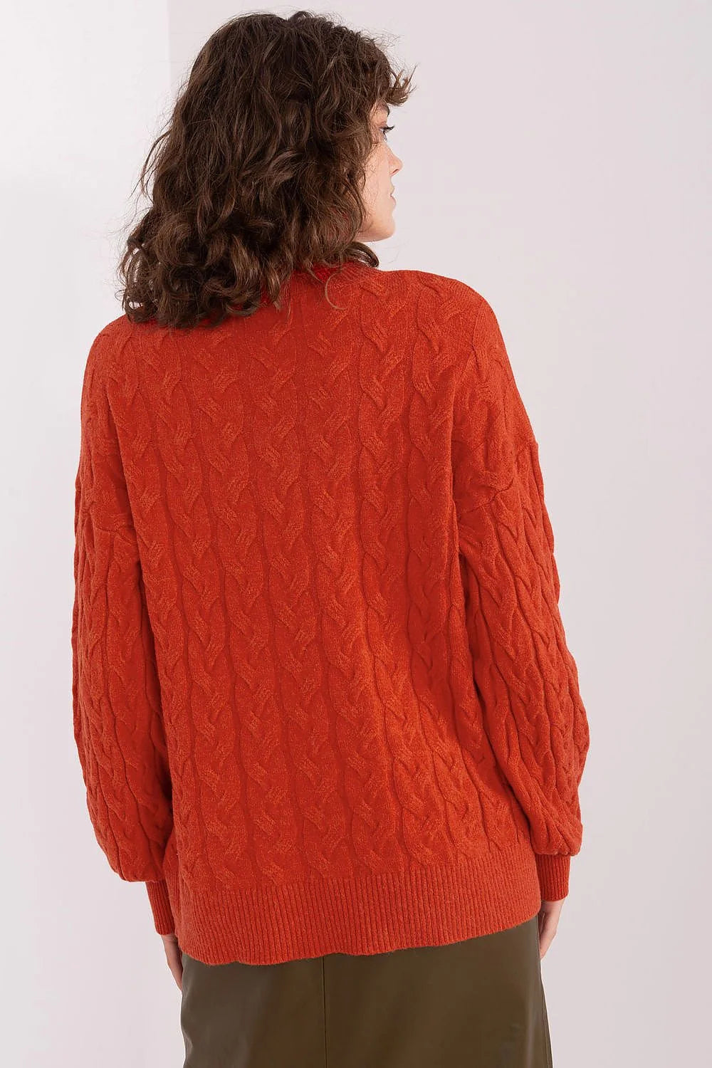 Pull col roulé femme style moderne intemporel texture torsadée couleur vive manches longues ourlet côtelé