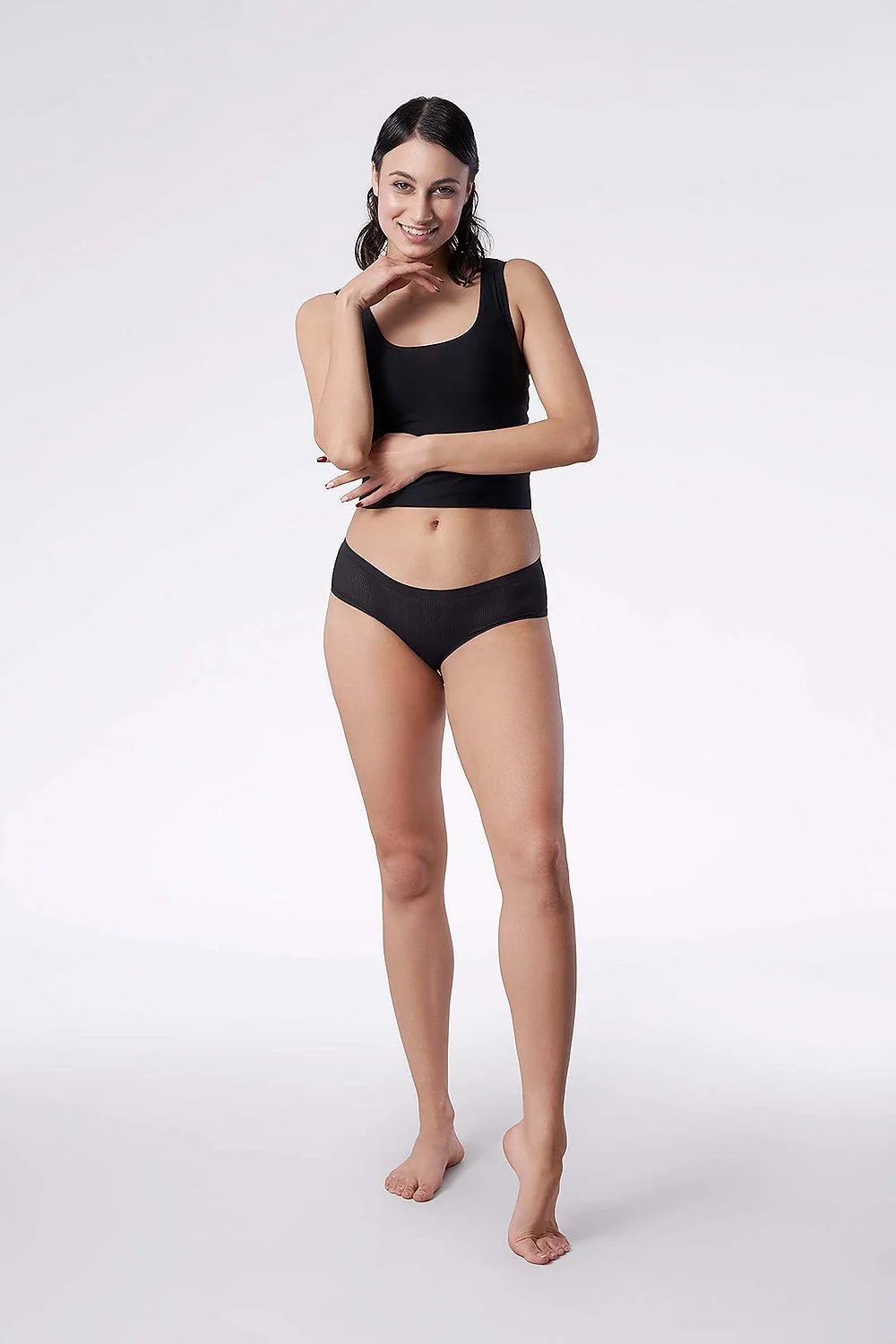Culottes Julimex Femme en Tissu Côtelé Noir, Coupe Classique Élégante, Confort Optimal, Lingerie Polyvalente