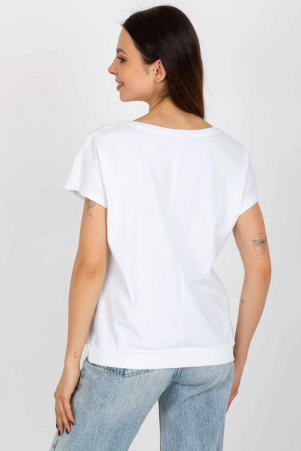 Chemisier femme design décontracté et élégant imprimé floral métallisé mot LOVE couleur blanche polyvalent et tendance