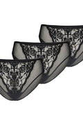 Culottes en dentelle noire élégantes pour femme, motif floral complexe, coupe bikini classique, confort maximal, ensembles de lingerie raffinée, style intemporel