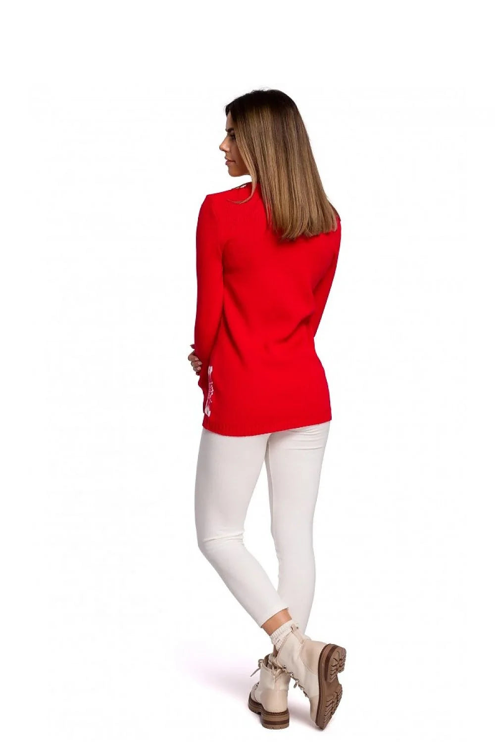 Pull de Noël tricoté acrylique festif amusant motifs rennes flocons neige parfait pour hiver